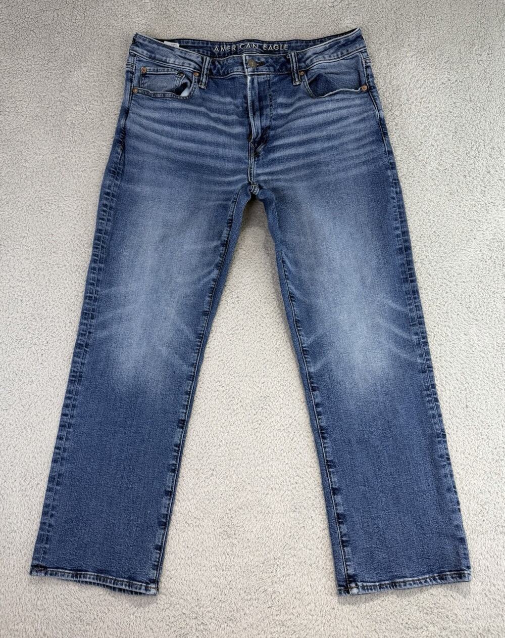 American Eagle Original Bootcut Jeans Men's 36(34x27.5) Faded Whiskered Denim